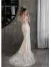 Chic Beaded Lace Tulle Wedding Dress